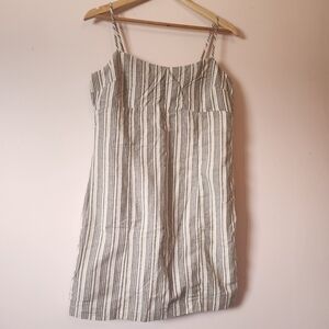 Dynamite Striped Lightweight Mini Bare Linen Blend Dress Size M